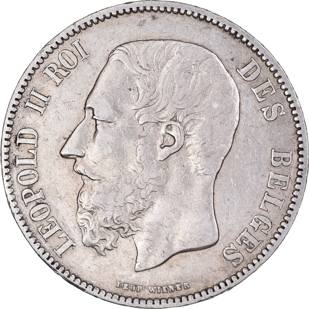 Coin, Belgium, Leopold II, 5 Francs, 5 Frank, 1871, EF(40-45), Silver, KM:24