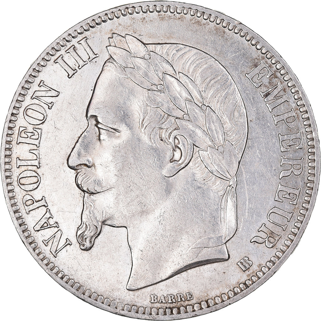 Coin, France, Napoleon III, 5 Francs, 1868, Strasbourg, EF(40-45), Silver
