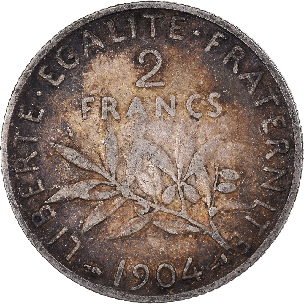 France, Semeuse, 2 Francs, 1904, Paris, EF(40-45), Silver, KM:845.1, Gadoury:532