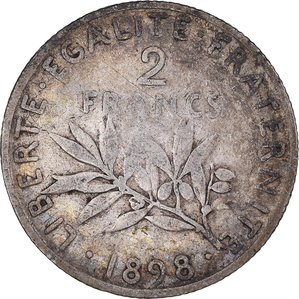 Münze, Frankreich, Semeuse, 2 Francs, 1898, Paris, S, Silber, KM:845.1