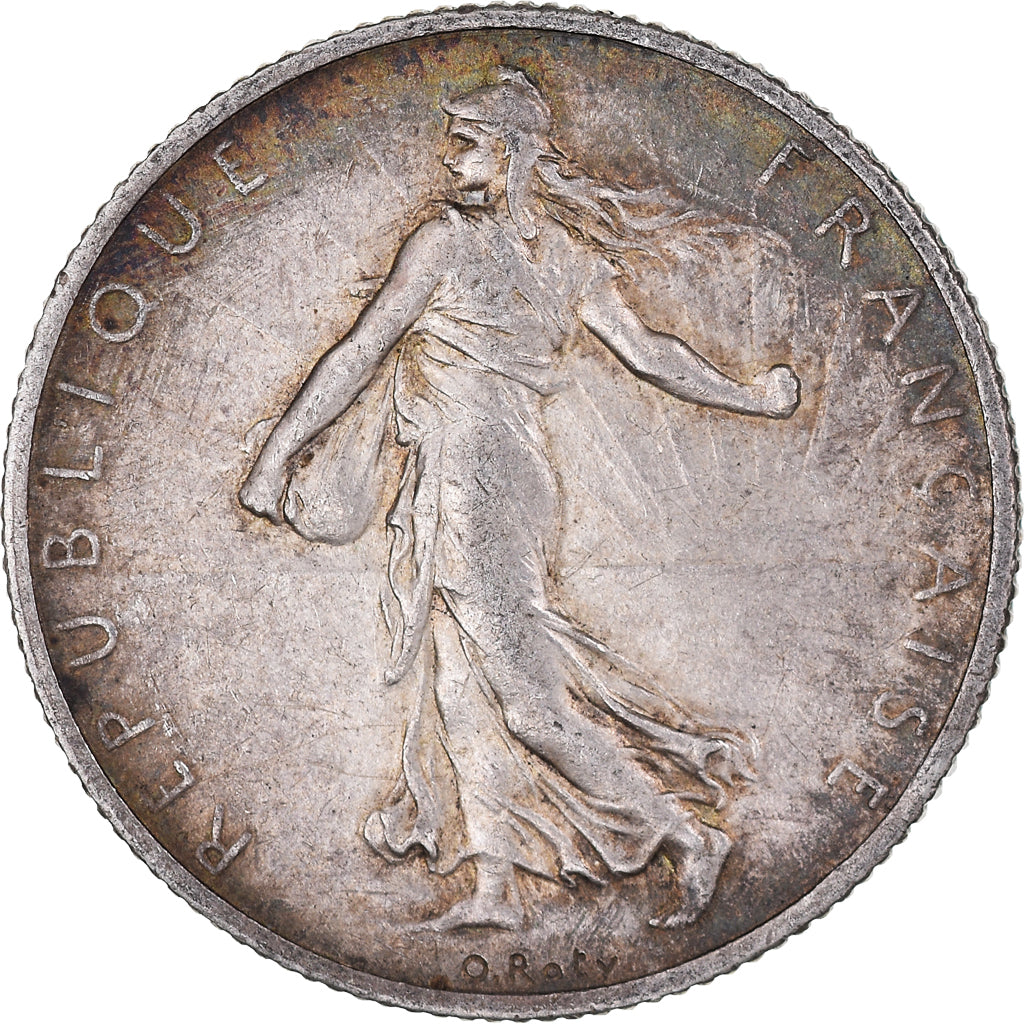 Moneta, Francia, Semeuse, 2 Francs, 1908, Paris, BB+, Argento, KM:845.1