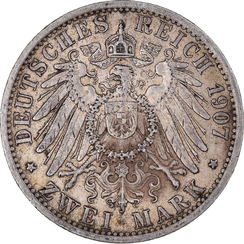 Münze, Deutsch Staaten, PRUSSIA, Wilhelm II, 2 Mark, 1907, Berlin, SS, Silber