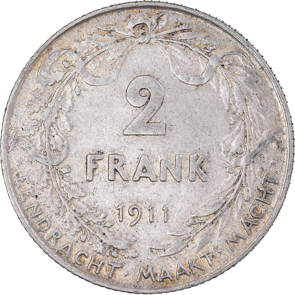 Coin, Belgium, 2 Francs, 2 Frank, 1911, EF(40-45), Silver, KM:75