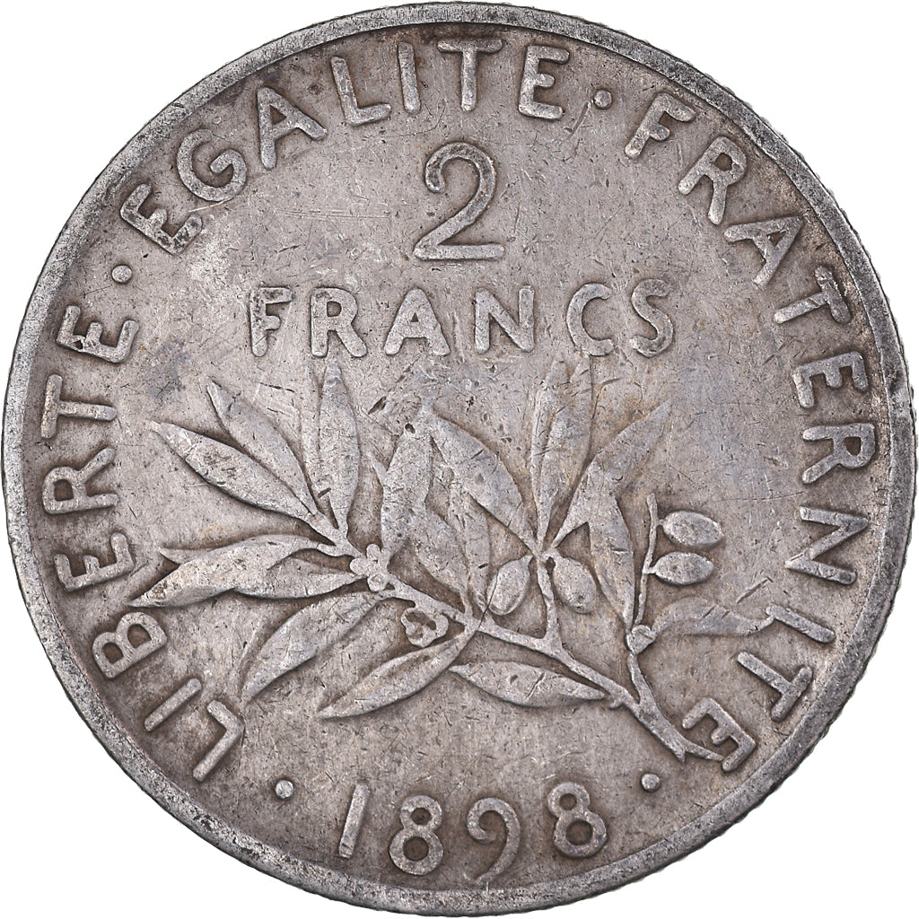 Coin, France, Semeuse, 2 Francs, 1898, Paris, EF(40-45), Silver, KM:845.1