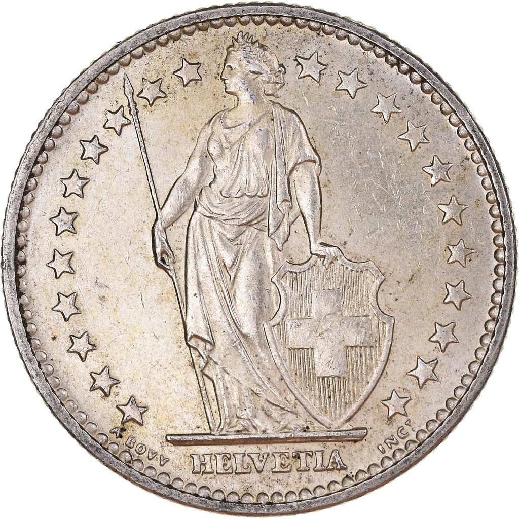 Coin, Switzerland, 2 Francs, 1967, Bern, MS(60-62), Silver, KM:21
