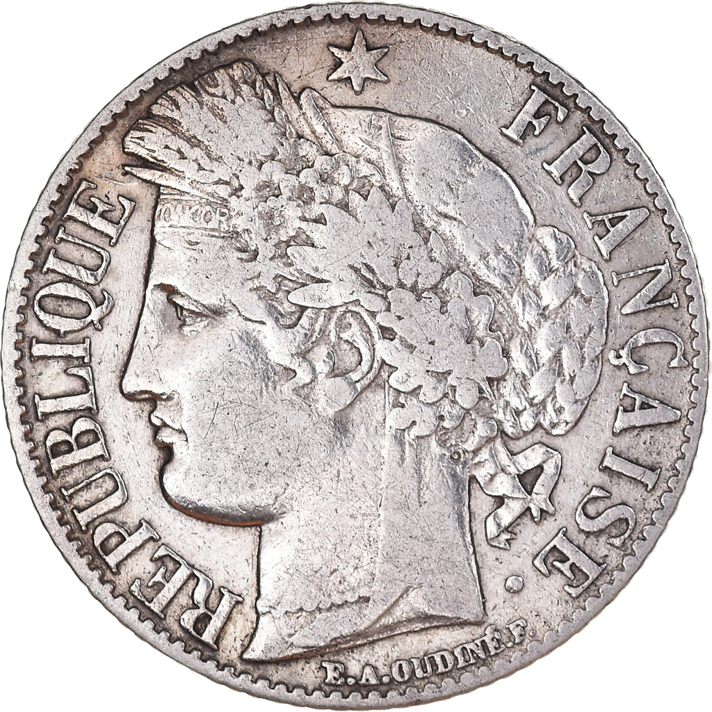 Moneta, Francia, Cérès, Franc, 1887, Paris, MB+, Argento, KM:822.1
