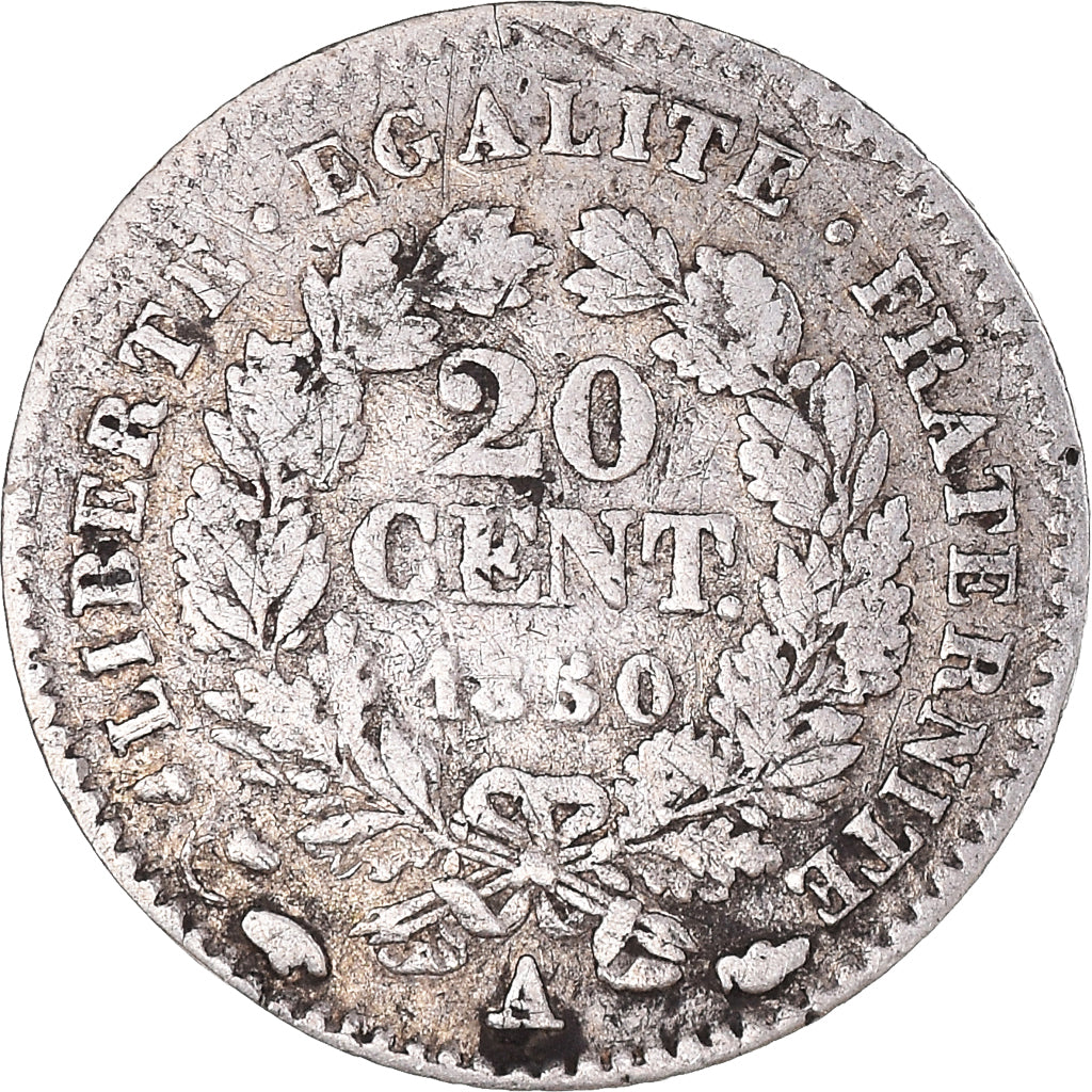 Coin, France, Cérès, 20 Centimes, 1850, Paris, EF(40-45), Silver, KM:758.1