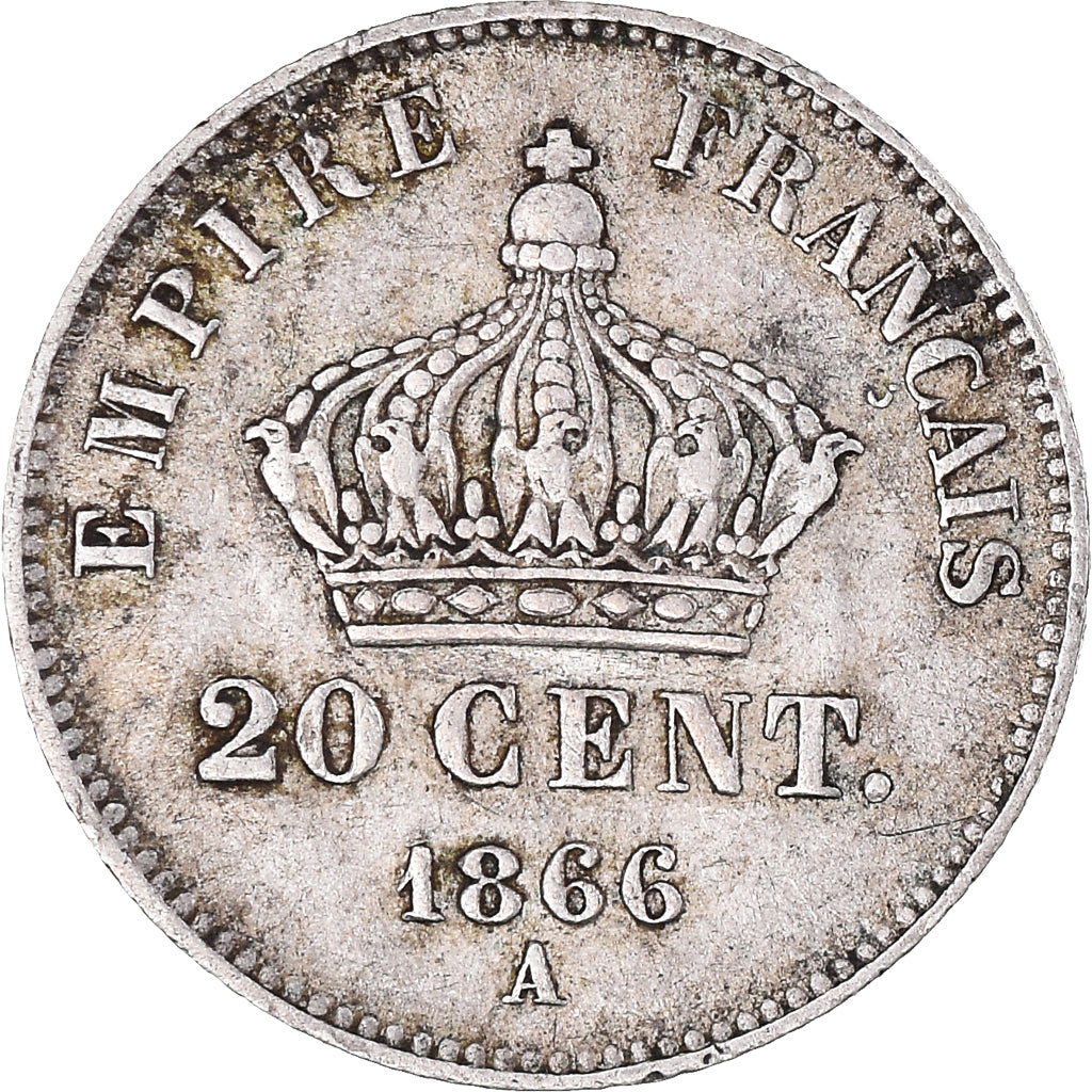 Coin, France, Napoleon III, Napoléon III, 20 Centimes, 1866, Paris, VF(30-35)