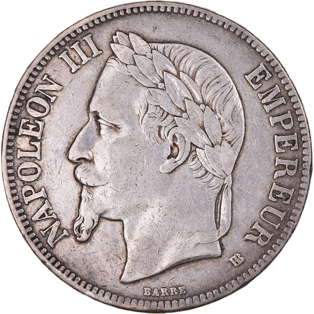 Coin, France, Napoleon III, 5 Francs, 1868, Strasbourg, EF(40-45), Silver