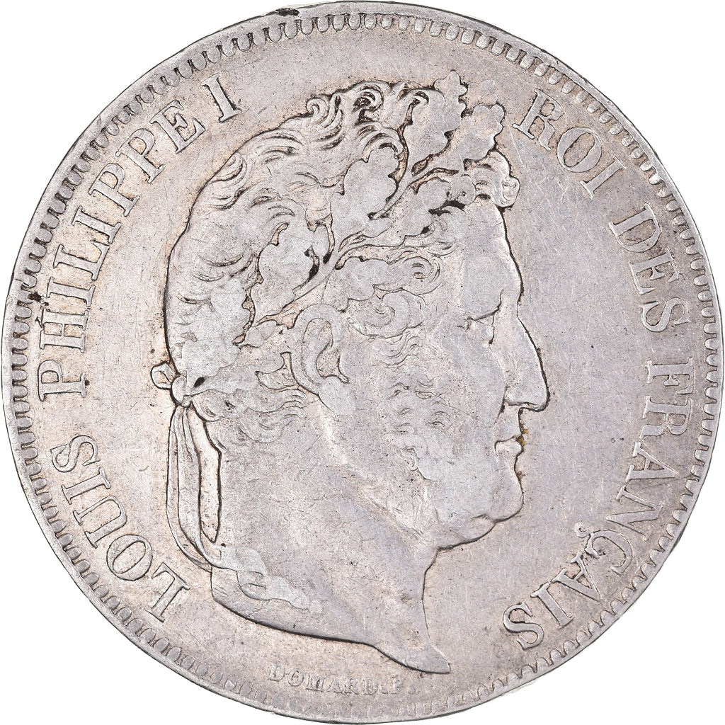 Moeda, França, Louis-Philippe, 5 Francs, 1832, Strasbourg, VF(30-35), Prata