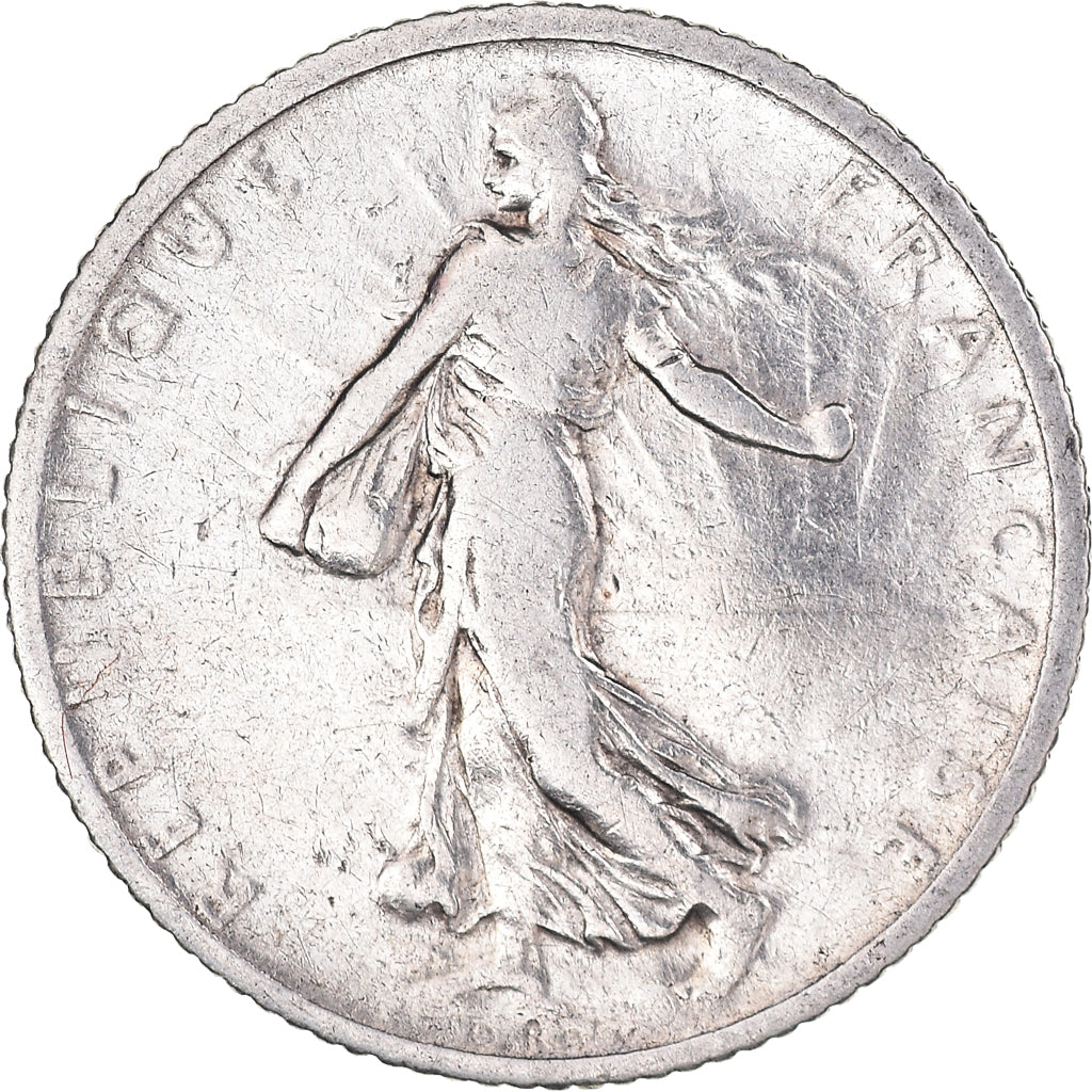 Moneta, Francia, Semeuse, Franc, 1907, Paris, MB, Argento, KM:844.1, Gadoury:467