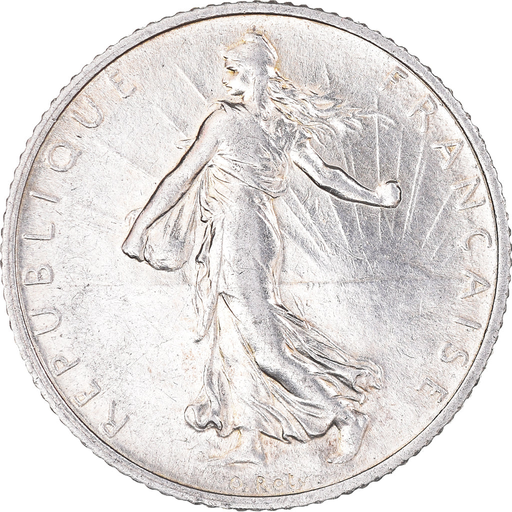 Coin, France, Semeuse, Franc, 1918, Paris, AU(55-58), Silver, KM:844.1