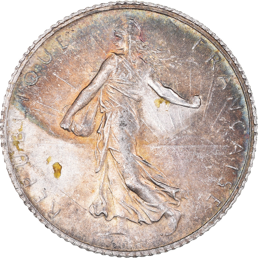 Coin, France, Semeuse, Franc, 1911, Paris, AU(50-53), Silver, KM:844.1