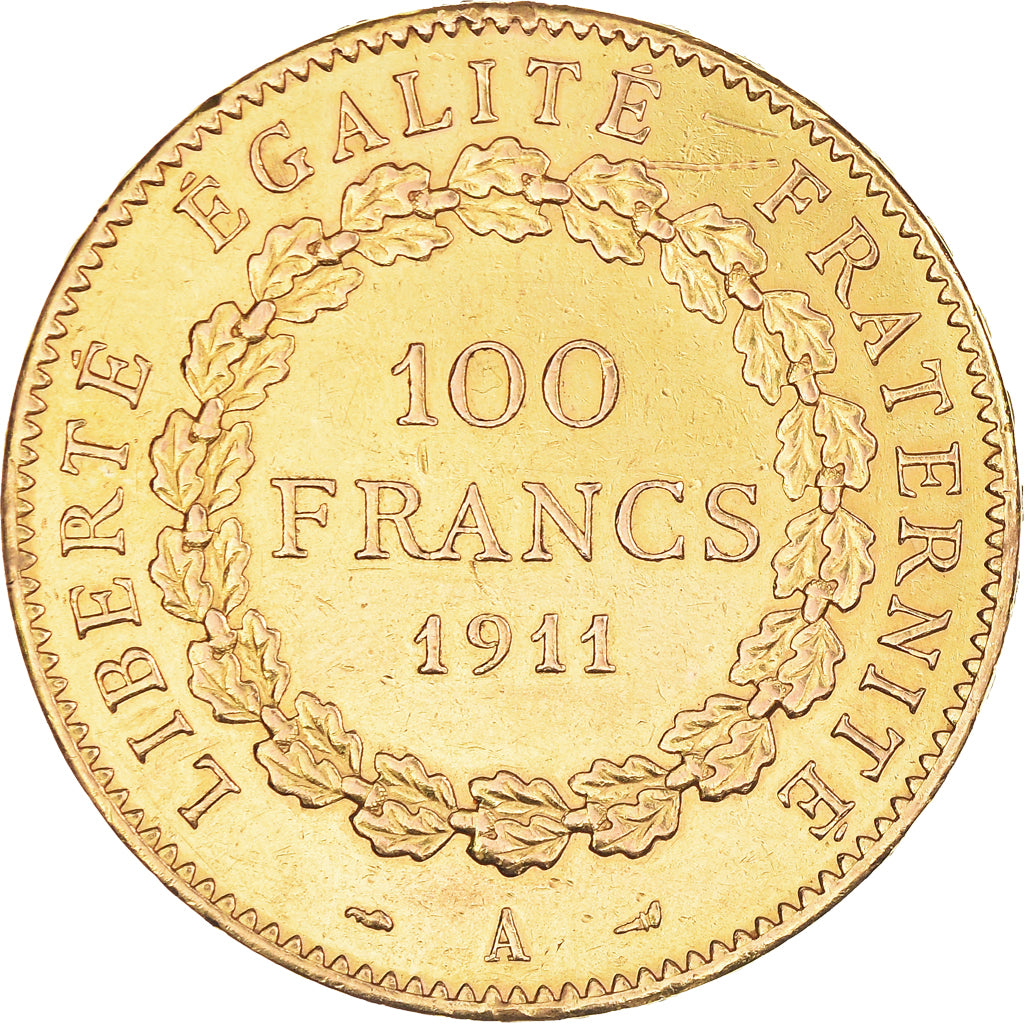Monnaie, France, 100 Francs, 1911, Paris, TTB, Or, Gadoury:1137a, KM:858