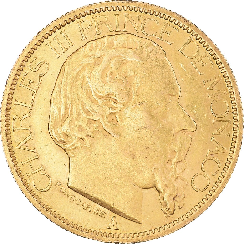 Monnaie, Monaco, Charles III, 100 Francs, Cent, 1886, Paris, TTB+, Or, KM:99