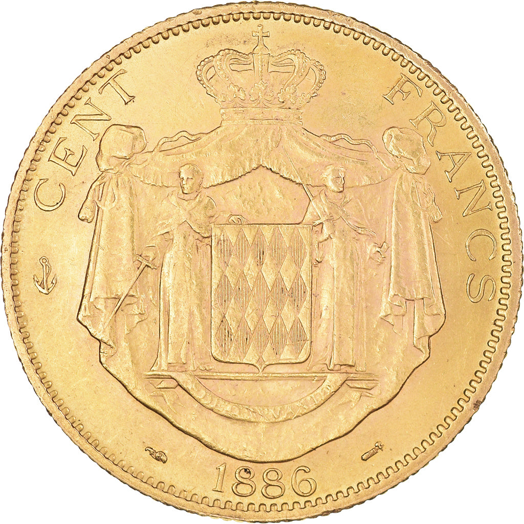 Monnaie, Monaco, Charles III, 100 Francs, Cent, 1886, Paris, TTB+, Or, KM:99