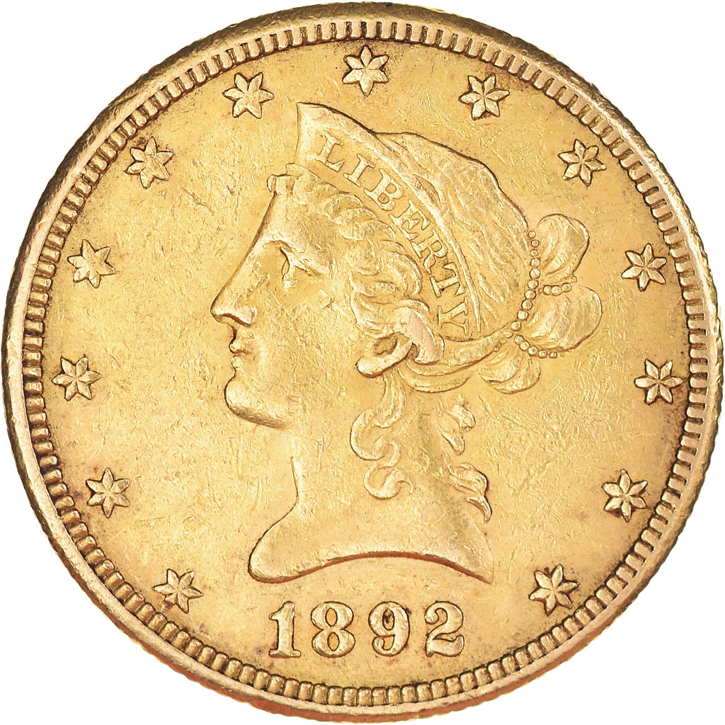 Coin, United States, Coronet Head, $10, Eagle, 1892, U.S. Mint, New Orleans