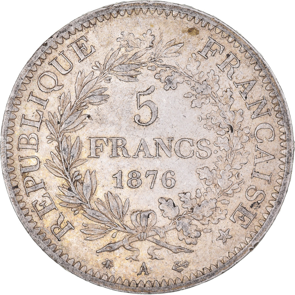 Coin, France, Hercule, 5 Francs, 1876, Paris, EF(40-45), Silver, KM:820.1