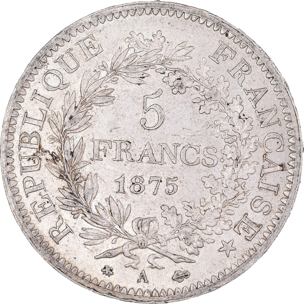 Coin, France, Hercule, 5 Francs, 1875, Paris, AU(50-53), Silver, KM:820.1