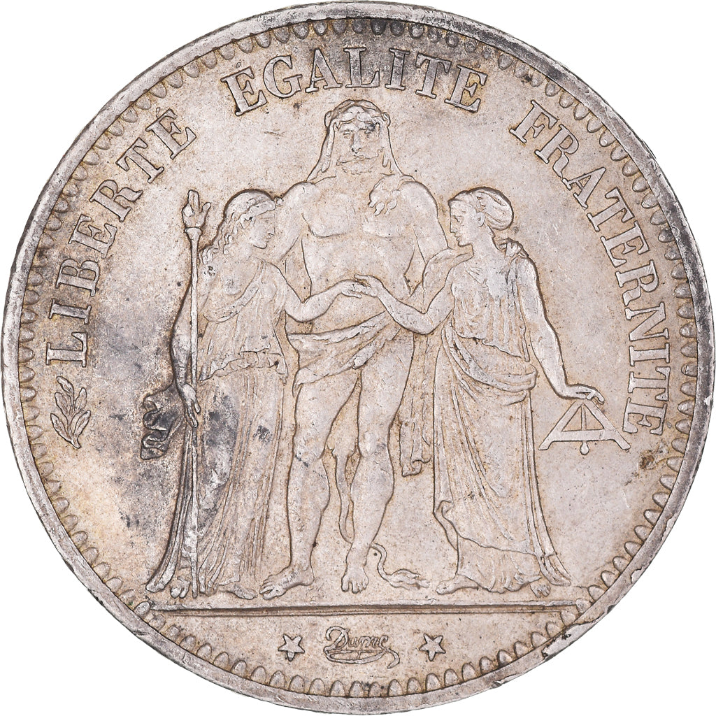 Munten, Frankrijk, Hercule, 5 Francs, 1874, Paris, ZF, Zilver, KM:820.1