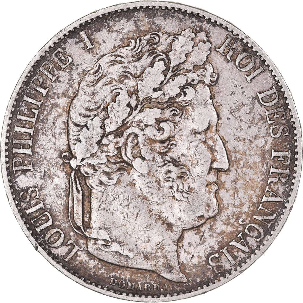 Moeda, França, Louis-Philippe, 5 Francs, 1847, Paris, VF(30-35), Prata