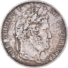 Moeda, França, Louis-Philippe, 5 Francs, 1847, Paris, VF(30-35), Prata