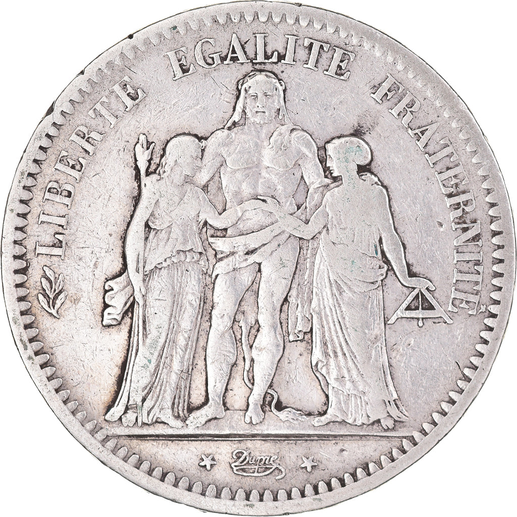 Monnaie, France, Hercule, 5 Francs, 1848, Paris, B+, Argent, KM:756.1