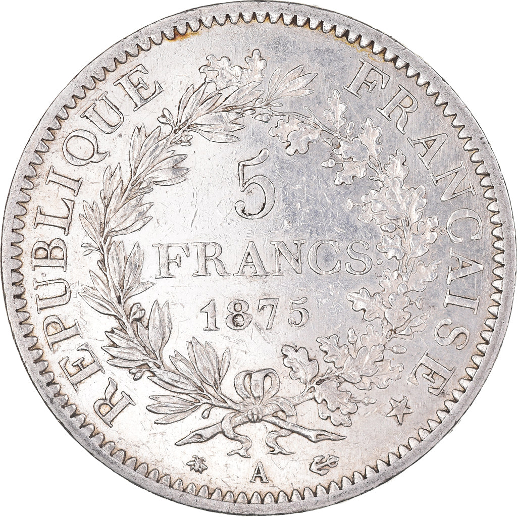 Munten, Frankrijk, Hercule, 5 Francs, 1875, Paris, PR, Zilver, KM:820.1