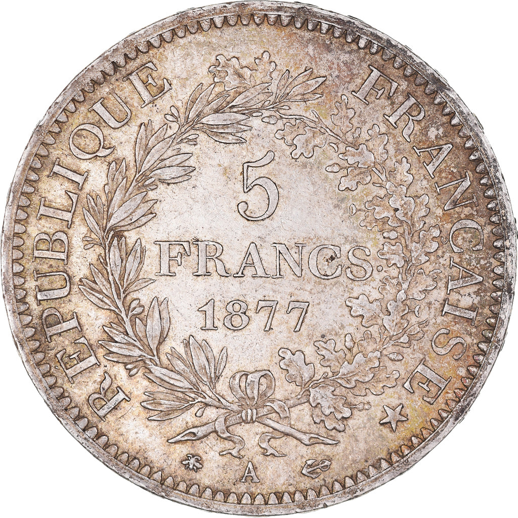 Coin, France, Hercule, 5 Francs, 1877, Paris, AU(50-53), Silver, KM:820.1