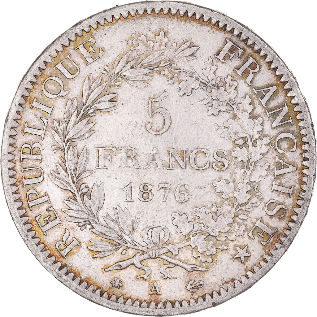 Coin, France, Hercule, 5 Francs, 1876, Paris, EF(40-45), Silver, KM:820.1