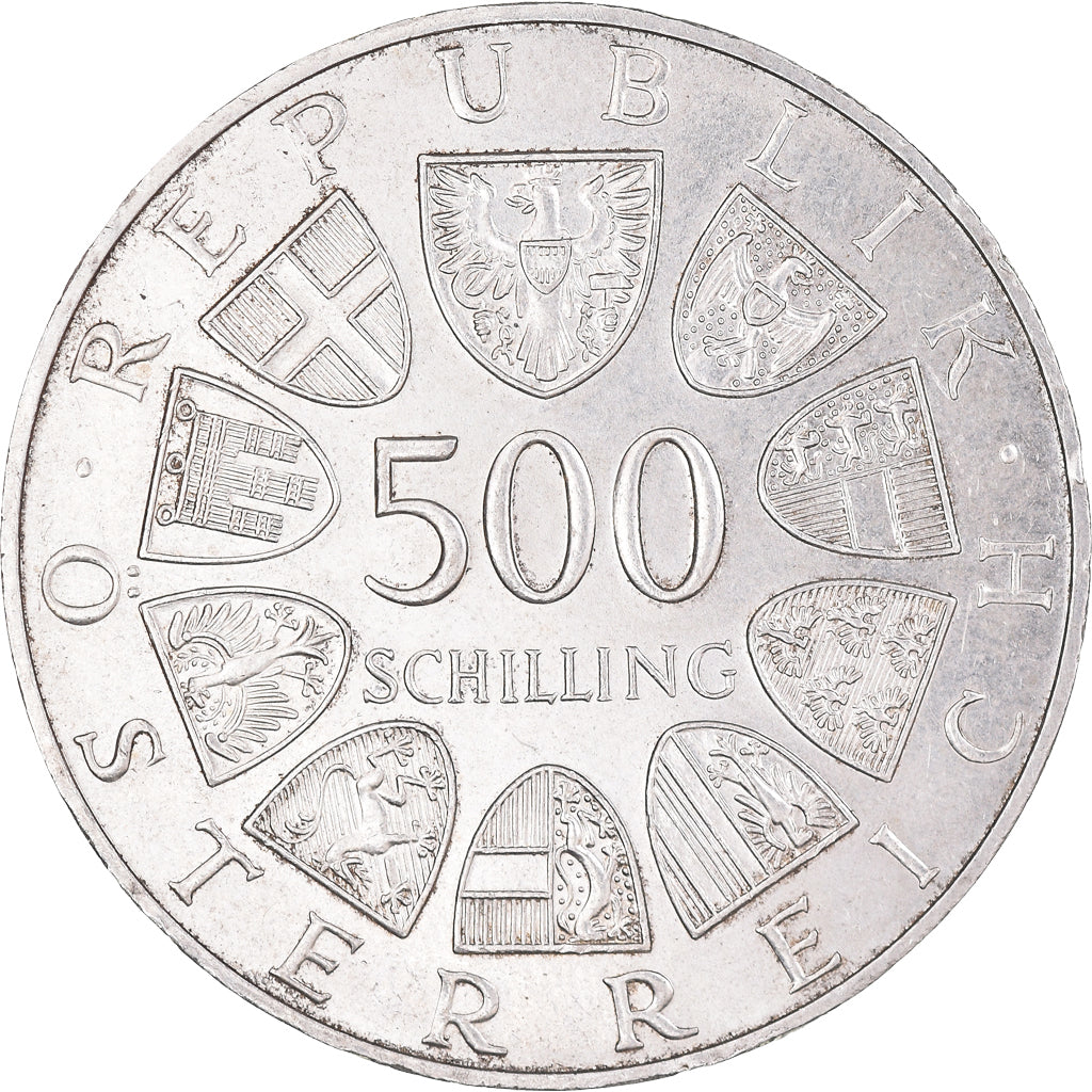 Coin, Austria, 500 Schilling, 1986, Vienna, MS(63), Silver, KM:2977