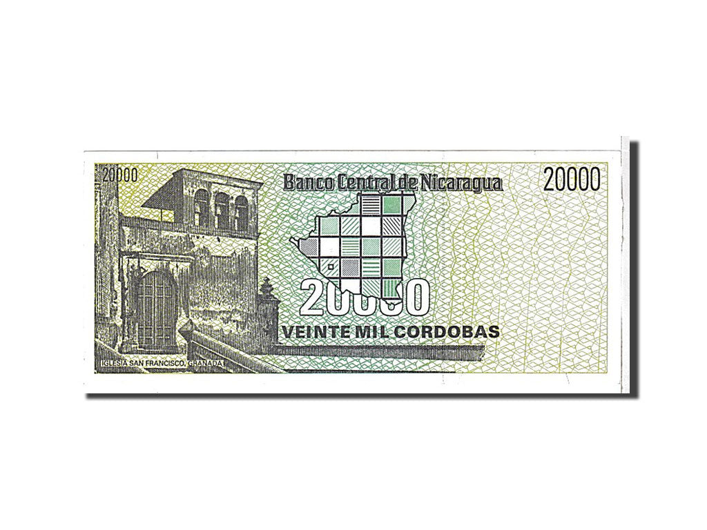 Banknote, Nicaragua, 20,000 Córdobas, 1989, KM:160, UNC(65-70)