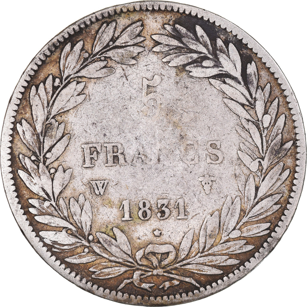 Coin, France, Louis-Philippe, 5 Francs, 1831, Lille, VF(20-25), Silver