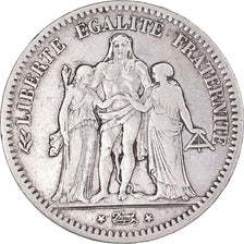 Moneta, Francia, Hercule, 5 Francs, 1849, Paris, MB+, Argento, KM:756.1