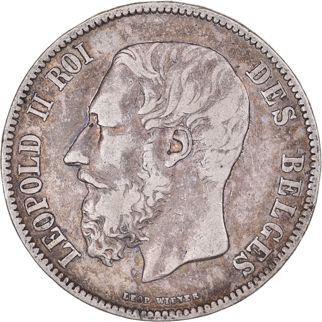 Coin, Belgium, Leopold II, 5 Francs, 5 Frank, 1869, VF(30-35), Silver, KM:24