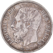 Coin, Belgium, Leopold II, 5 Francs, 5 Frank, 1869, VF(30-35), Silver, KM:24