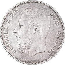 Monnaie, Belgique, Leopold II, 5 Francs, 5 Frank, 1876, TTB+, Argent, KM:24