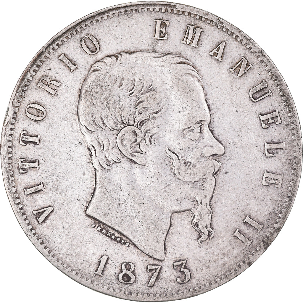 Monnaie, Italie, Vittorio Emanuele II, 5 Lire, 1873, Milan, TTB, Argent, KM:8.3