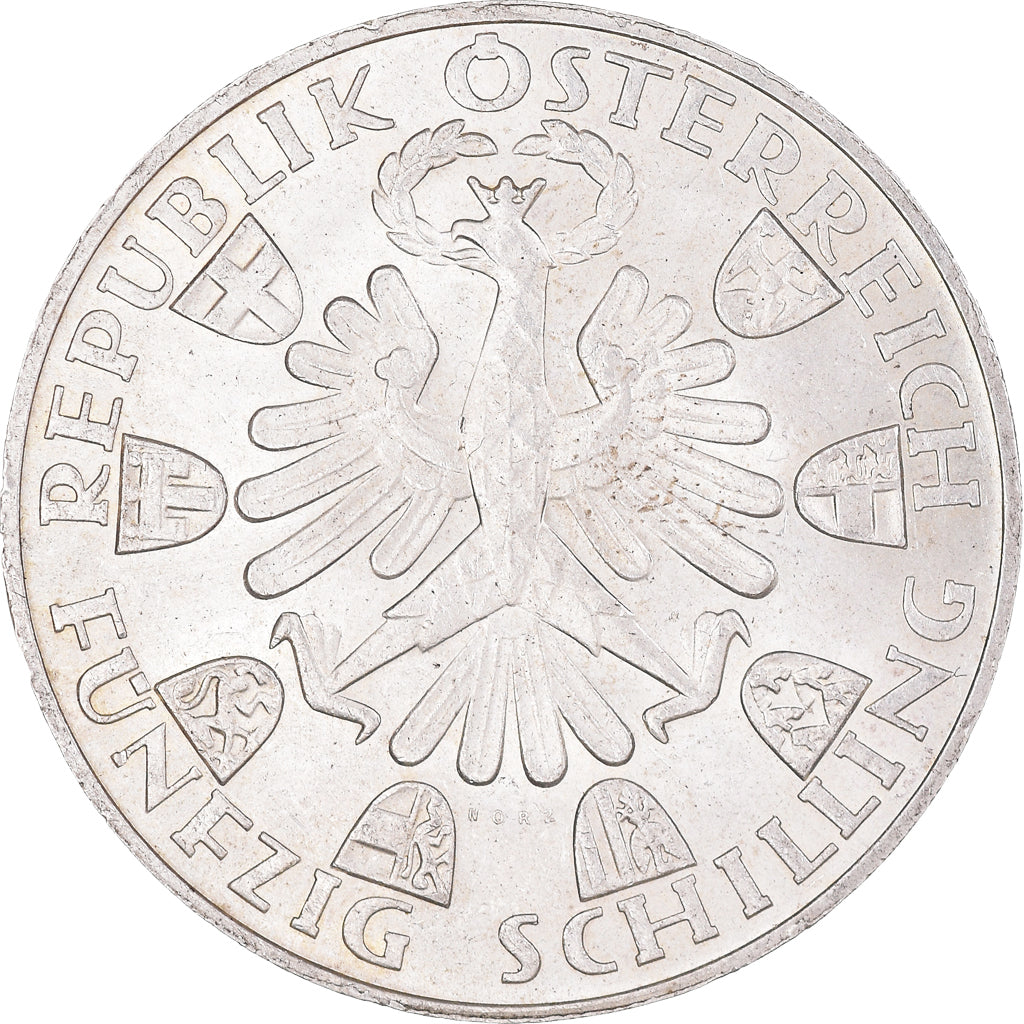 Coin, Austria, 50 Schilling, 1959, AU(55-58), Silver, KM:2888