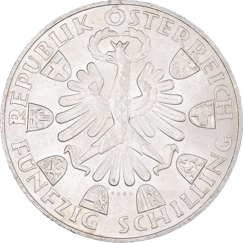 Coin, Austria, 50 Schilling, 1959, AU(55-58), Silver, KM:2888