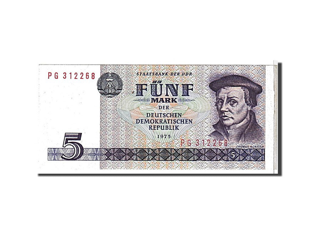 Banknote, Germany - Democratic Republic, 5 Mark, 1975, UNC(63)