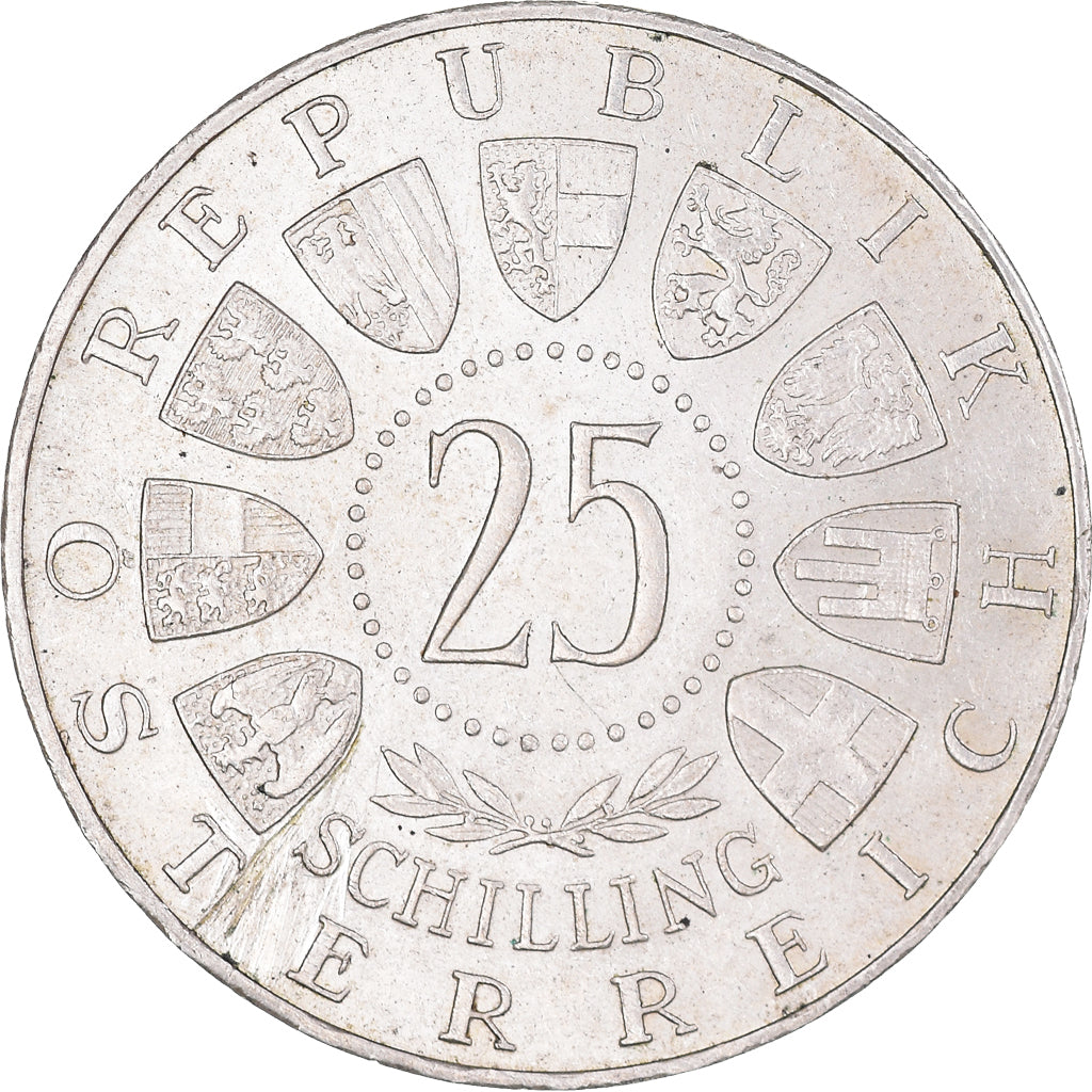 Coin, Austria, 25 Schilling, 1957, AU(50-53), Silver, KM:2883