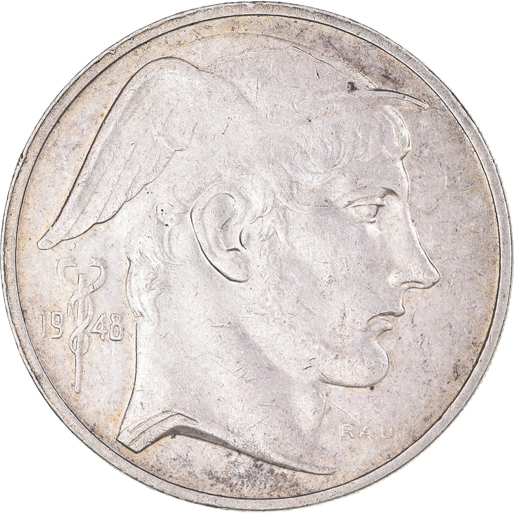 Coin, Belgium, 50 Francs, 50 Frank, 1948, EF(40-45), Silver, KM:137