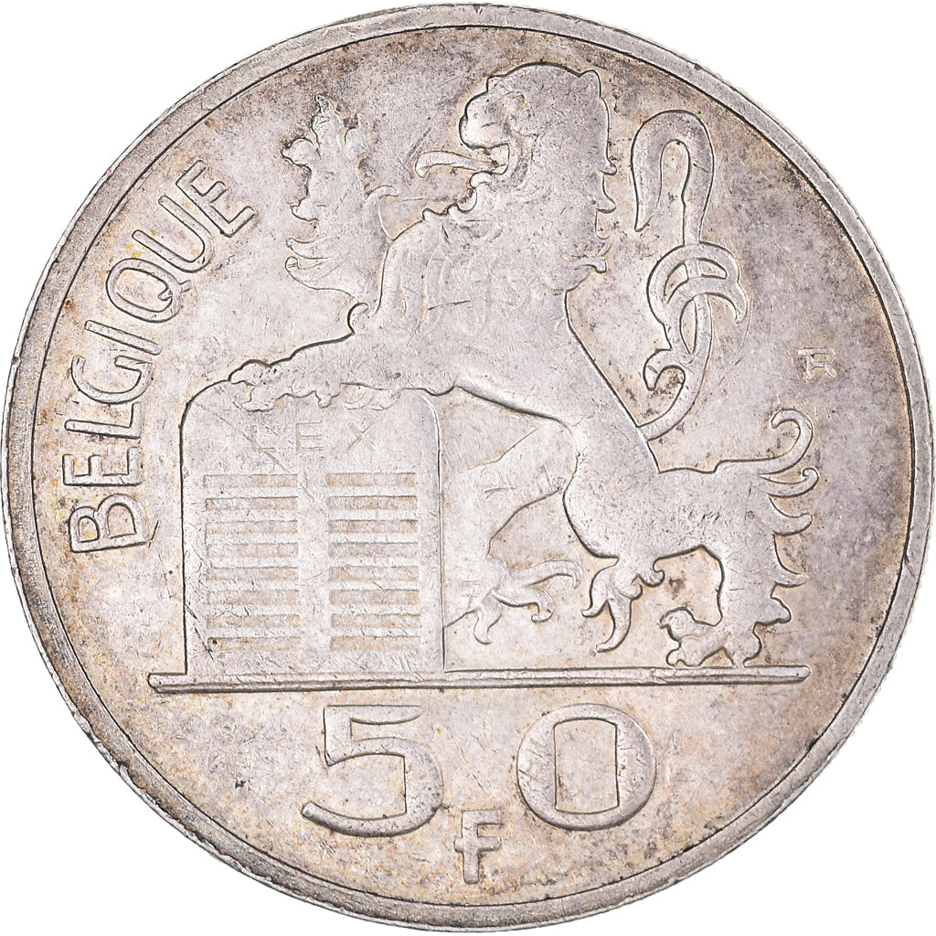 Coin, Belgium, 50 Francs, 50 Frank, 1948, EF(40-45), Silver, KM:137