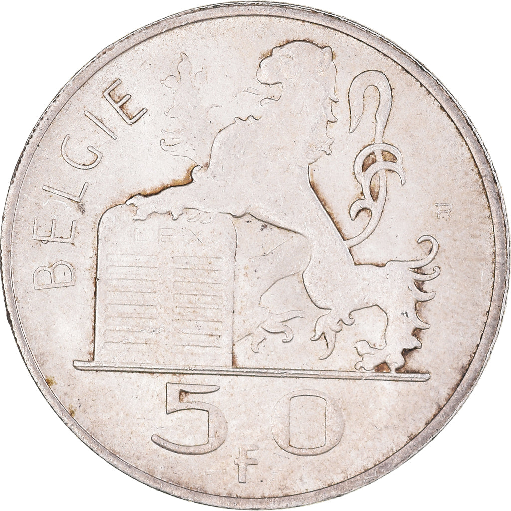 Coin, Belgium, 50 Francs, 50 Frank, 1948, EF(40-45), Silver, KM:137