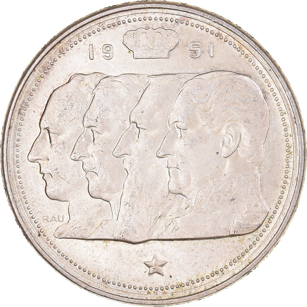 Coin, Belgium, 100 Francs, 100 Frank, 1951, AU(55-58), Silver, KM:139.1