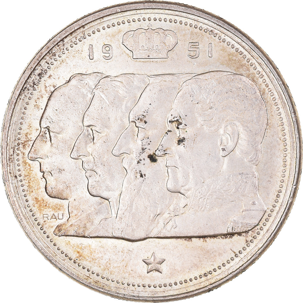 Coin, Belgium, 100 Francs, 100 Frank, 1951, AU(55-58), Silver, KM:139.1