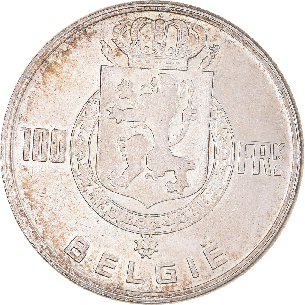 Coin, Belgium, 100 Francs, 100 Frank, 1951, AU(55-58), Silver, KM:139.1