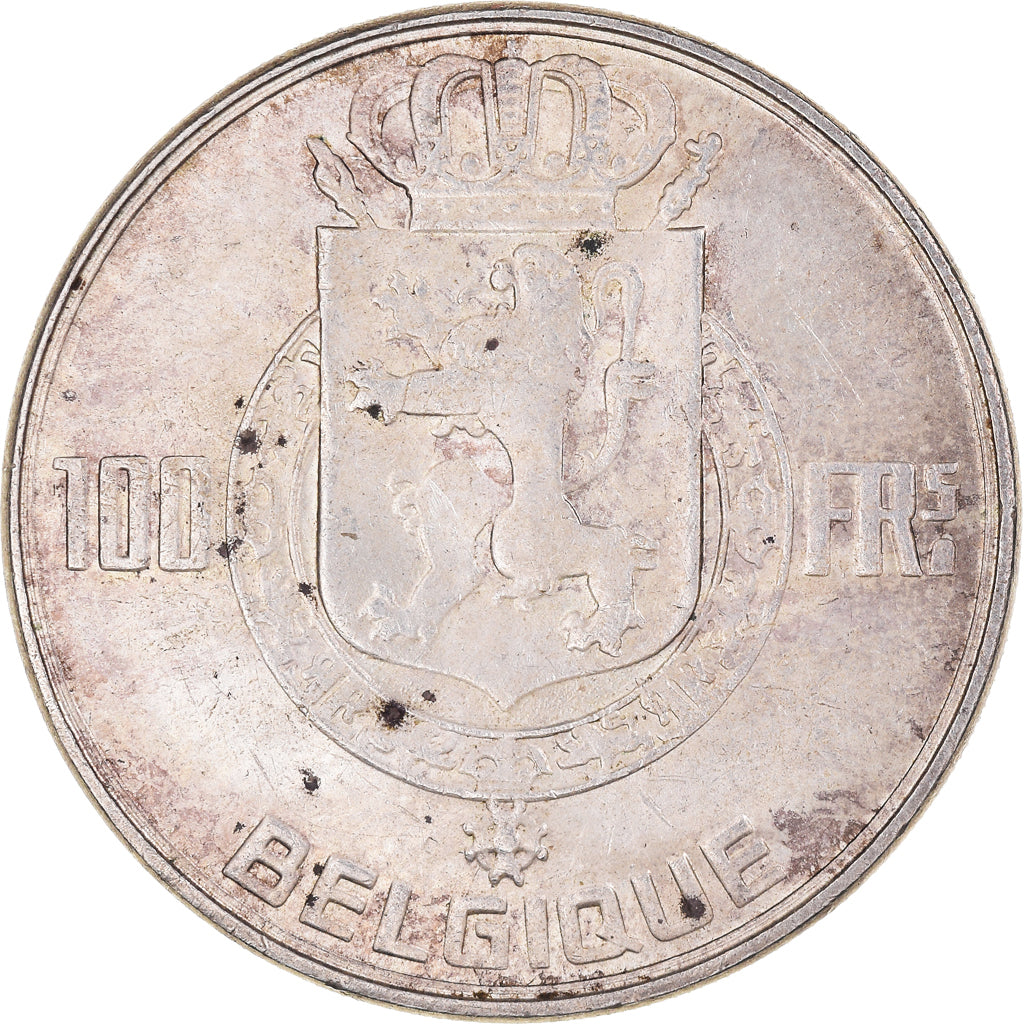 Coin, Belgium, 100 Francs, 100 Frank, 1950, EF(40-45), Silver, KM:138.1