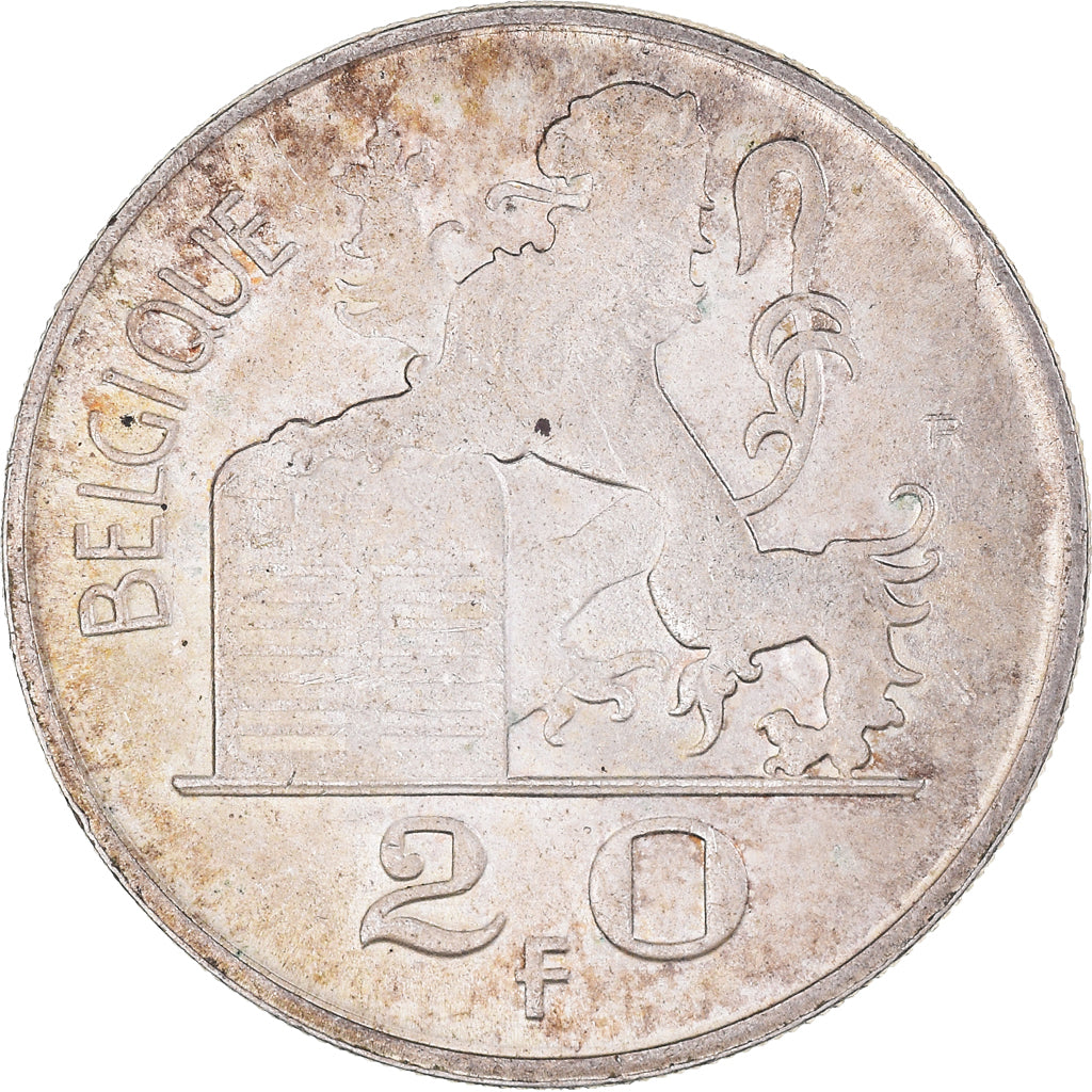 Coin, Belgium, 20 Francs, 20 Frank, 1950, EF(40-45), Silver, KM:140.1